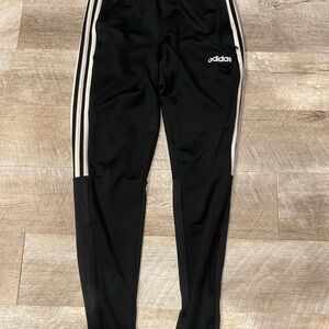 Adidas Black Joggers with White Stripes